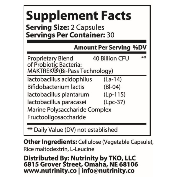 Probiotic - 40 Billion CFU - 60 Capsules - Image 2